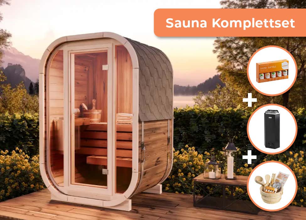 FinnTherm Complete saunaset Barrelsauna Ellipso S