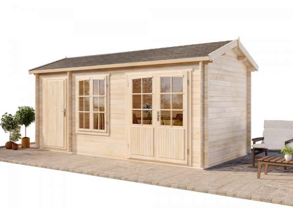 Gartenhaus Gerätehaus Holzhaus Bolton-28 XL Schuppen mit Anbau Holz 28 mm 2 Raum