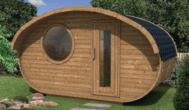 Finntherm Hobbit Sauna Massivholz 400x195cm Gartensauna Saunahaus