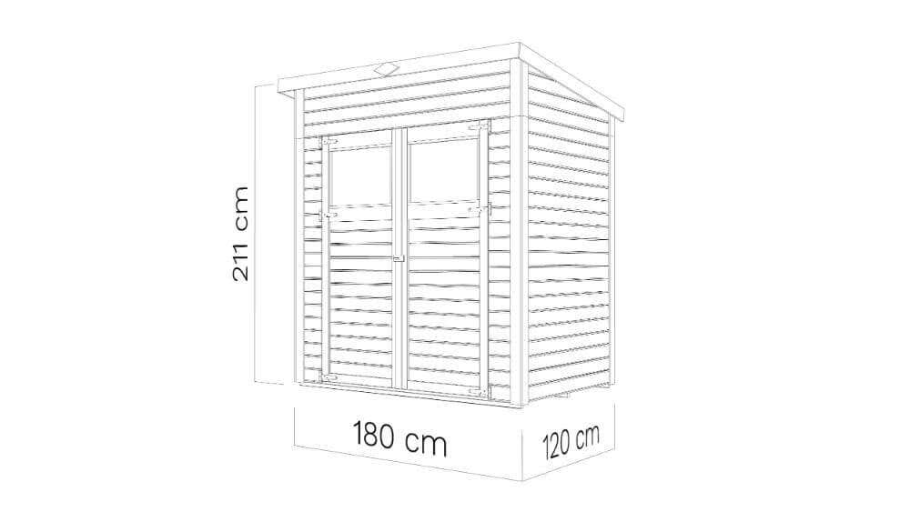 Gartenhaus Gerätehaus mit Boden Holz und Schleppdach Mollie Schuppen 14 mm