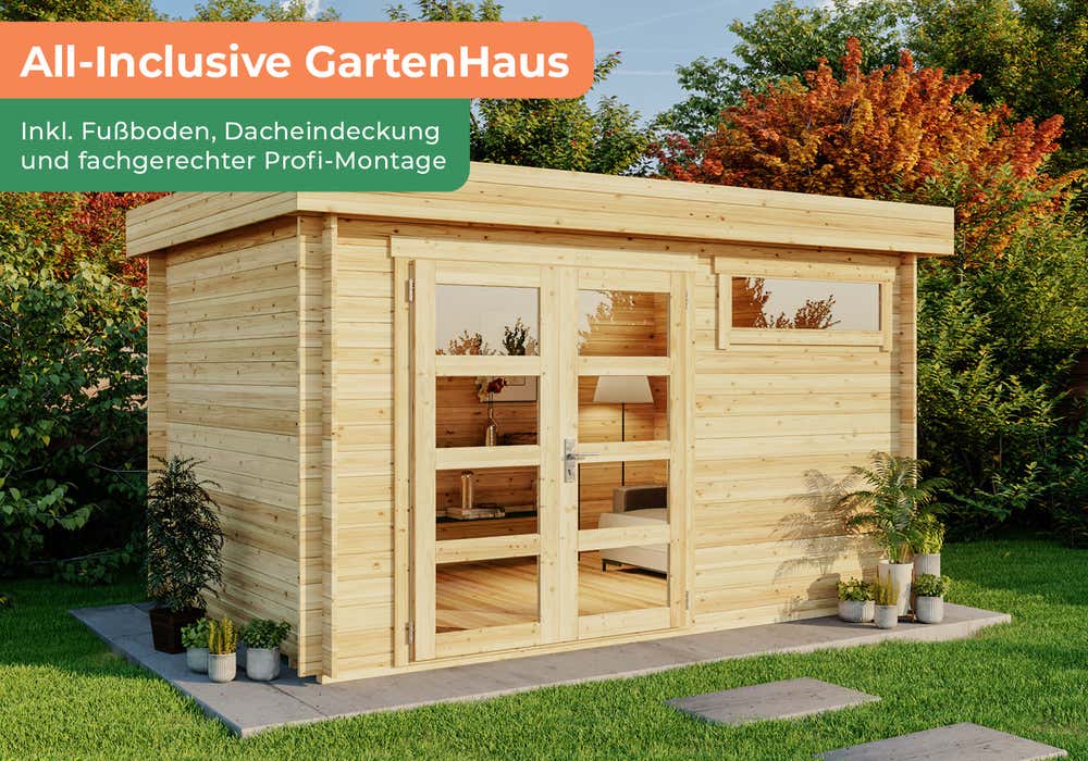 All-Inclusive GartenHaus 9m² Flachdach inkl. Montage